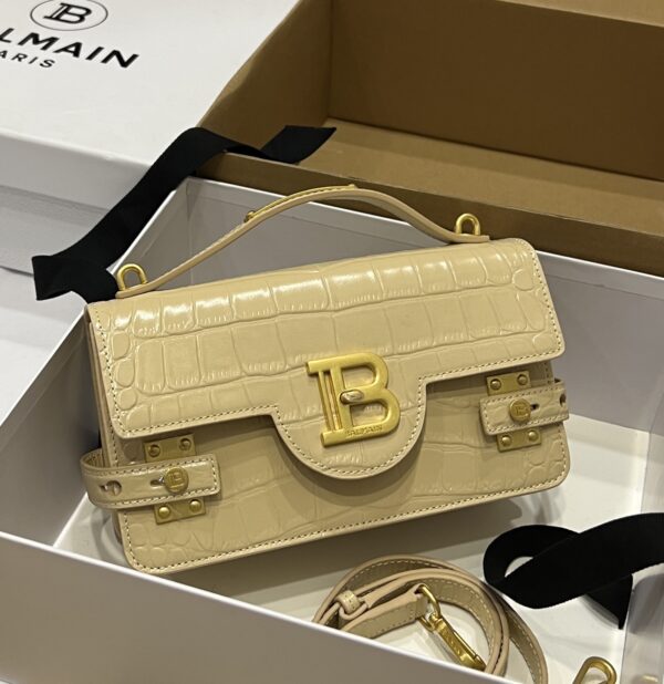 BALMAIN  B-Buzz 19 Crossbody - Balmain - Leather - Beige