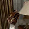 Balmain B-Buzz 24 monogrammed grained leather bag red brown