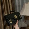 B Balmain B-Buzz 24 grained monogram leather Shoulder bag in black - Women |