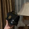 B Balmain B-Buzz 24 grained monogram leather Shoulder bag in black - Women |