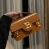 Balmain Bags Balmain Brown Croc Embossed Mini Bag