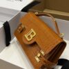 Balmain Smooth leather B-Buzz 24 bag red brown - Women | BALMAIN