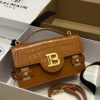 Balmain Smooth leather B-Buzz 24 bag red brown - Women | BALMAIN