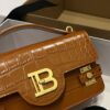 Balmain Smooth leather B-Buzz 24 bag red brown - Women | BALMAIN