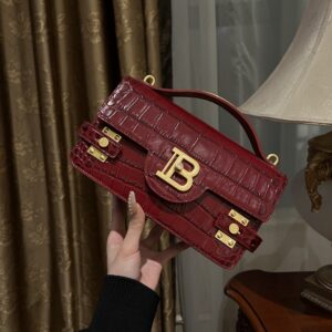 Balmain Smooth leather B-Buzz 24 bag red red – Women | BALMAIN