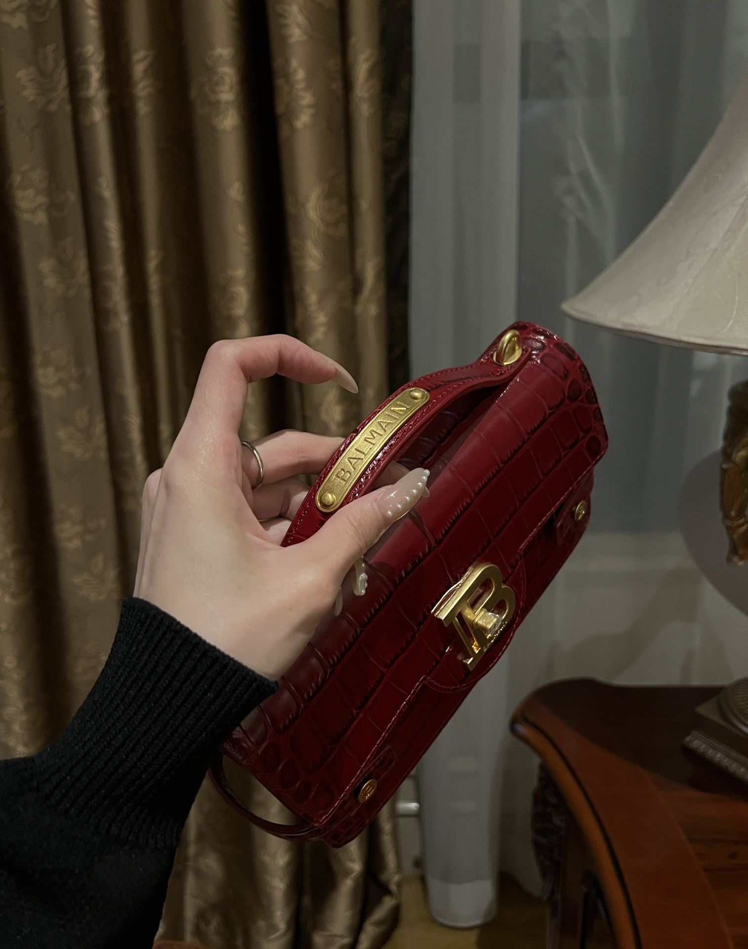 Balmain Smooth leather B-Buzz 24 bag red red - Women | BALMAIN