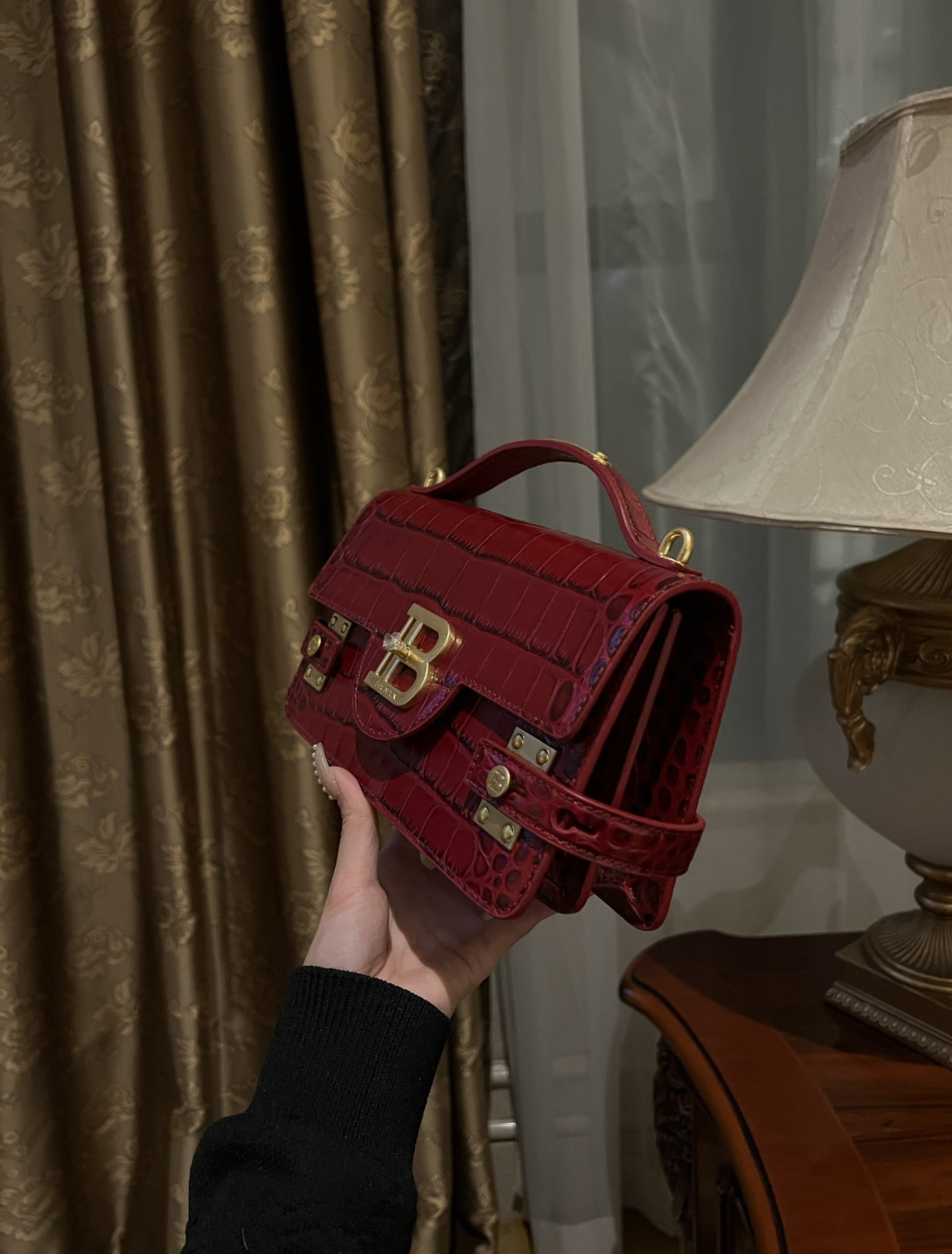 Balmain Smooth leather B-Buzz 24 bag red red - Women | BALMAIN