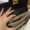 Balmain B-Buzz Shoulder 24 bag in calfskin and PB jacquard canvas
