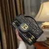 B-Buzz Shoulder 24 bag in calfskin and PB jacquard canvas - Women | BALMAIN