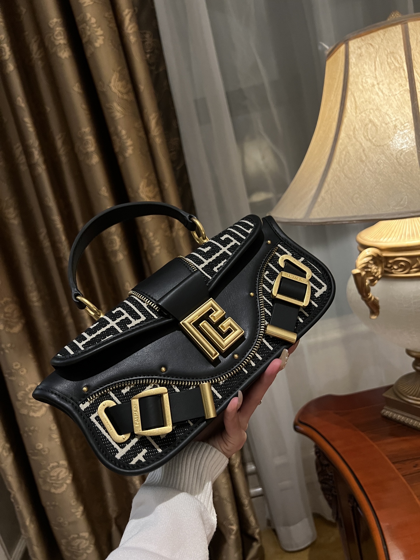 Balmain Blaze Small Leather Shoulder Bag In Multicoloured -