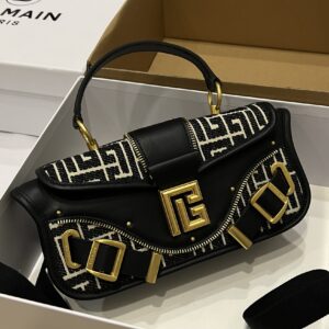 Balmain Blaze monogram-jacquard Leather Clutch Bag |
