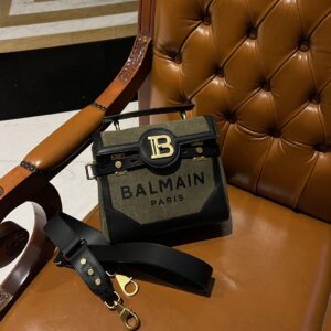 Balmain B-Buzz 23 Canvas Tote Bag | Green | BALMAIN  0338