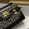 Balmain Women's B-Buzz 19 Leather Bag with Jacquard