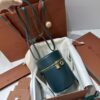 LORO PIANA Smooth Calfskin Extra Case Medium green