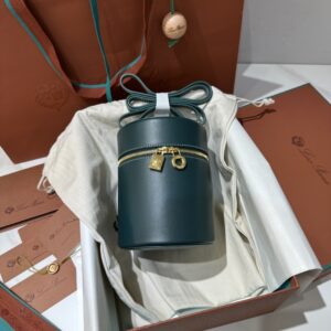 LORO PIANA Smooth Calfskin Extra Case Medium green