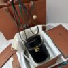 Loro Piana Extra Case Medium Saddle Leather Bucket Bag In Black