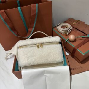 Loro Piana Ivory Cashmere-Blend Pouch Bag Cream Cloth