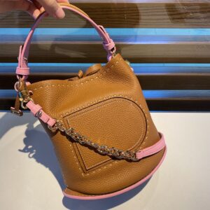 Delvaux Pin Mini Bucket Leather Handbag Brown ref.1748135