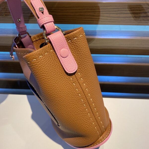 Delvaux Pin Mini Bucket Leather Handbag Brown ref.1748135