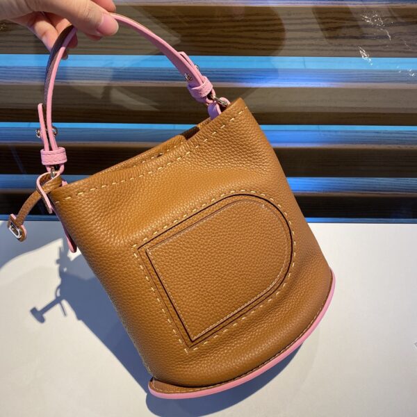 Delvaux Pin Mini Bucket Leather Handbag Brown ref.1748135