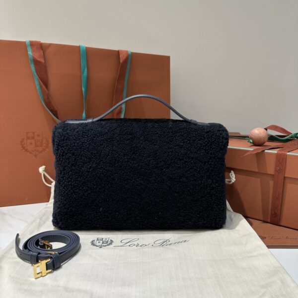 Loro Piana Extra Pocket 19 Cashfur Smooth Bag In Carbon navy blue| ModeSens