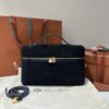 Loro Piana Extra Pocket 19 Cashfur Smooth Bag In Carbon navy blue| ModeSens