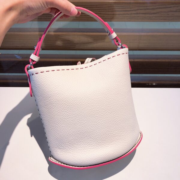Delvaux White Taurillon Soft Pin Mini Bucket Shoulder Bag