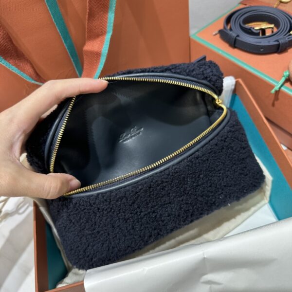 Loro Piana Extra Pocket 19 Cashfur Smooth Bag In Carbon black3 ModeSens