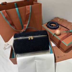 Loro Piana Extra Pocket 19 Cashfur Smooth Bag In Carbon black3 ModeSens