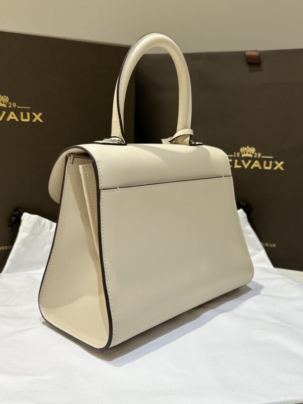 DELVAUX Box Calfskin MM Brillant Satchel Ivory beige1176373 |