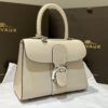 DELVAUX Box Calfskin MM Brillant Satchel Ivory beige1176373 |