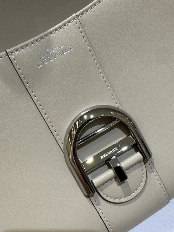 DELVAUX Box Calfskin MM Brillant Satchel Ivory beige1176373 |