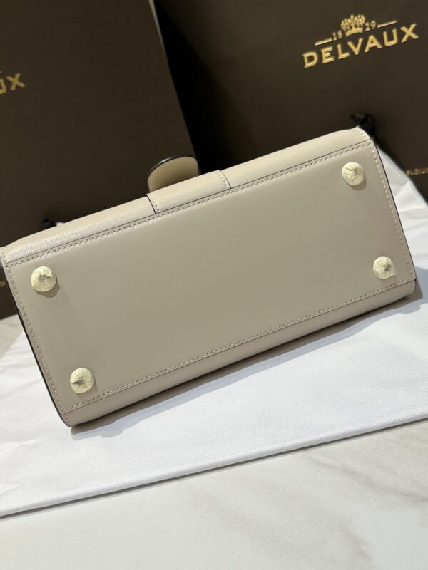 DELVAUX Box Calfskin MM Brillant Satchel Ivory beige1176373 |