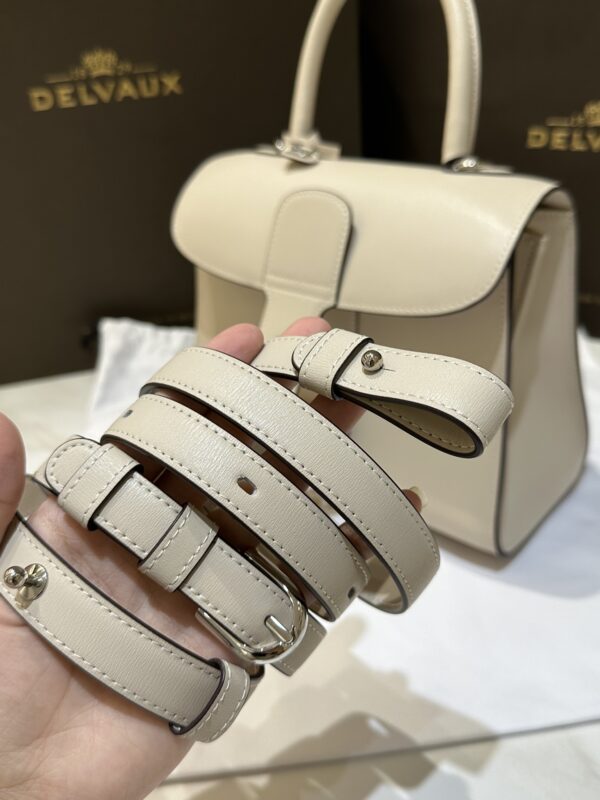 DELVAUX Box Calfskin MM Brillant Satchel Ivory beige1176373 |