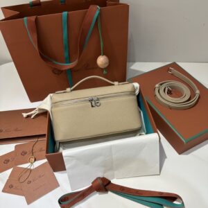 Delvaux brown  Leather Mini Brillant East/West Top Handle