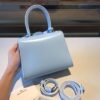 Delvaux Mini Brillant Leather Tote Bag | Blue -