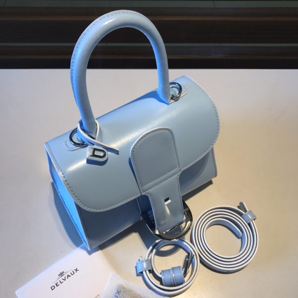 Delvaux Mini Brillant Leather Tote Bag | Blue -
