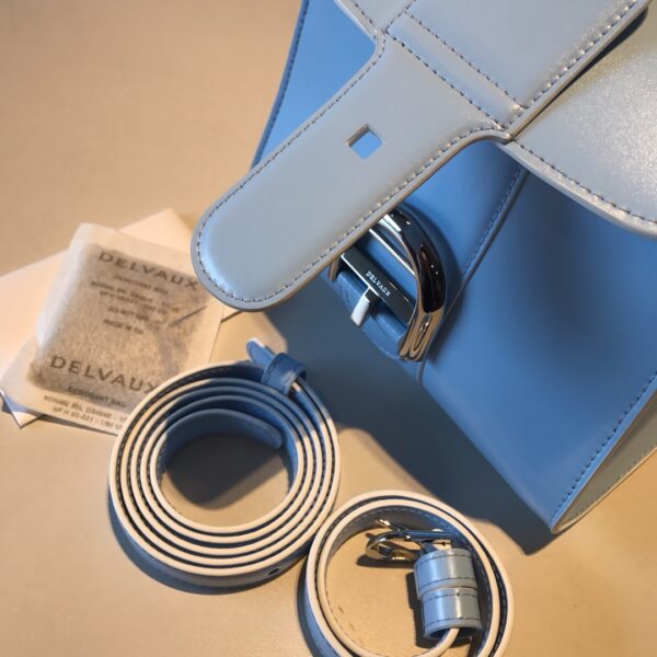 Delvaux Mini Brillant Leather Tote Bag | Blue -