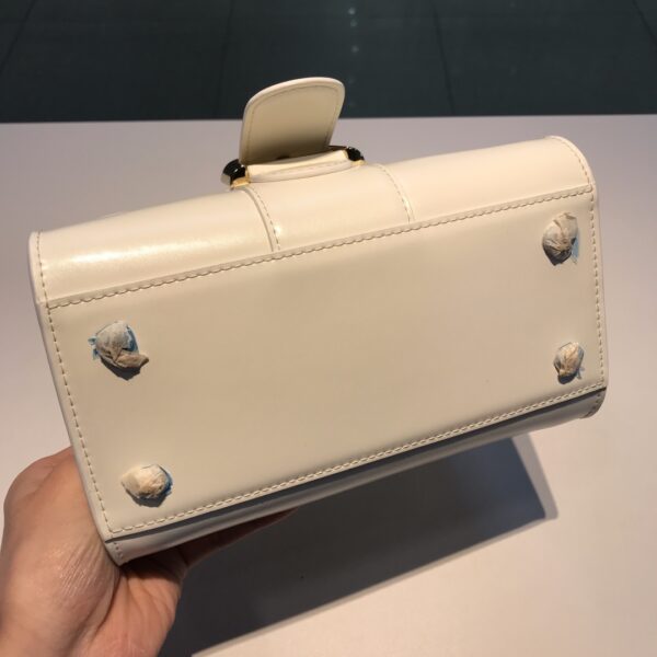 DELVAUX Box Calfskin Mini Brillant Satchel Ivory 1172448