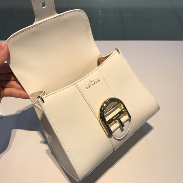 DELVAUX Box Calfskin Mini Brillant Satchel Ivory 1172448