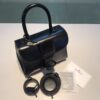 Delvaux Brillant Top Handle Bag Leather Mini Black 777121