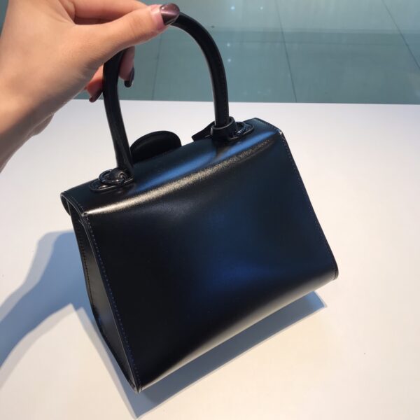 Delvaux Brillant Top Handle Bag Leather Mini Black 777121