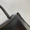 DELVAUX Grained Calfskin Mini Brillant Satchel Light black