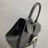 DELVAUX Grained Calfskin Mini Brillant Satchel Light black
