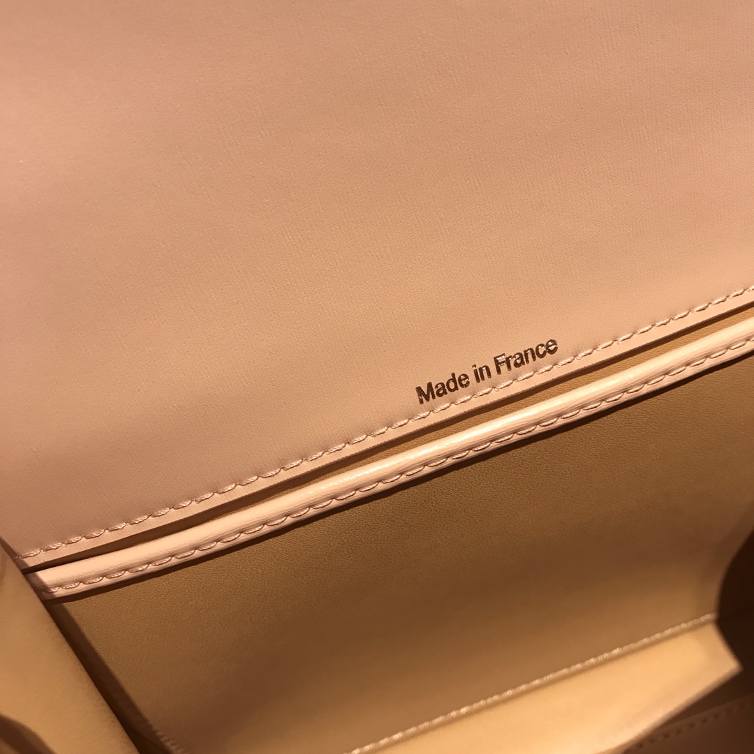 DELVAUX Grained Calfskin Mini Brillant Satchel Light Pink