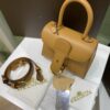 DELVAUX Grained Calfskin Mini Brillant Satchel brown1431298 |