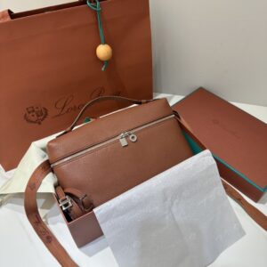 Extra pocket leather handbag Loro Piana Brown in Leather