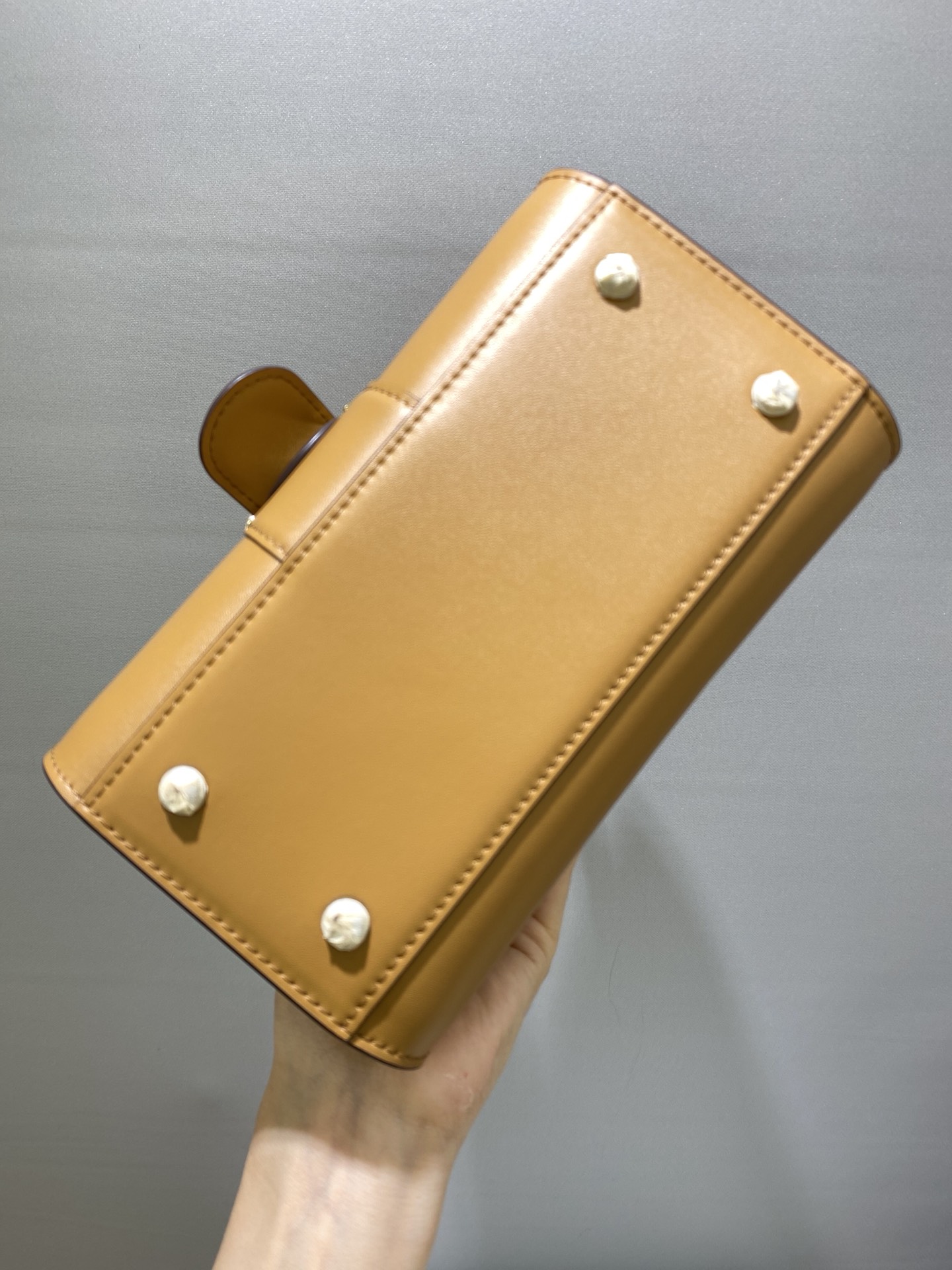 DELVAUX Grained Calfskin Mini Brillant Satchel brown1431298 |