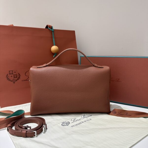 Extra pocket leather handbag Loro Piana Brown in Leather