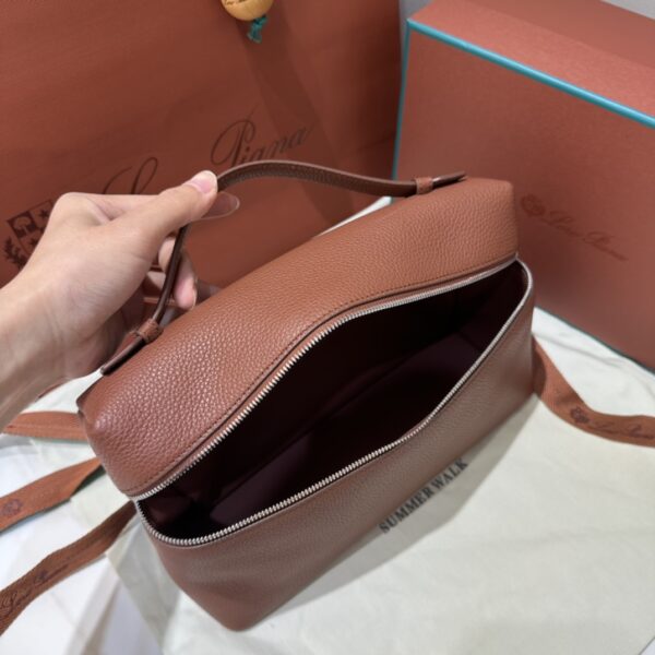 Extra pocket leather handbag Loro Piana Brown in Leather